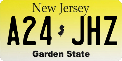 NJ license plate A24JHZ