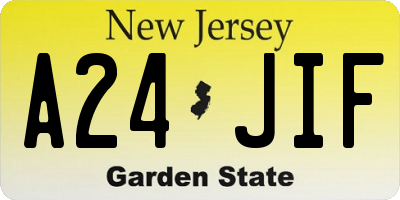 NJ license plate A24JIF