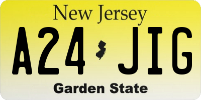 NJ license plate A24JIG