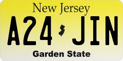 NJ license plate A24JIN