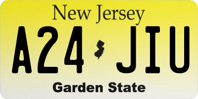 NJ license plate A24JIU