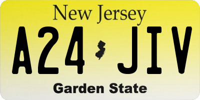 NJ license plate A24JIV