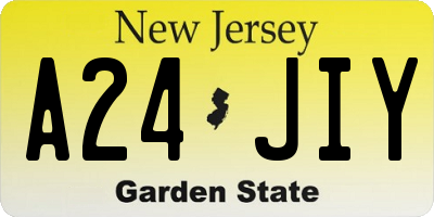 NJ license plate A24JIY
