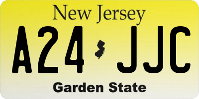 NJ license plate A24JJC