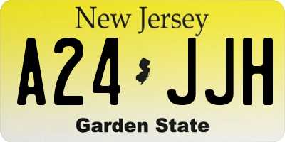 NJ license plate A24JJH