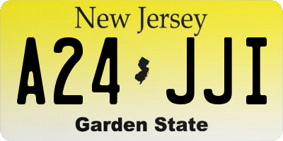 NJ license plate A24JJI