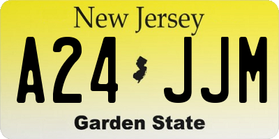 NJ license plate A24JJM