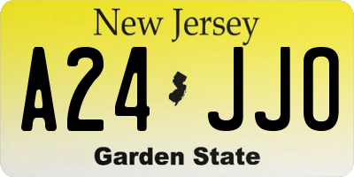 NJ license plate A24JJO