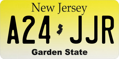 NJ license plate A24JJR