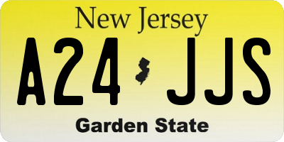 NJ license plate A24JJS