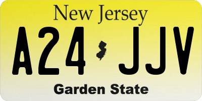 NJ license plate A24JJV