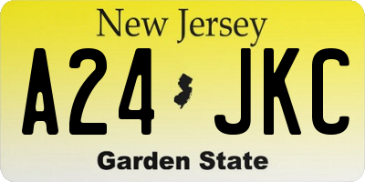 NJ license plate A24JKC