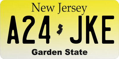 NJ license plate A24JKE