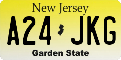 NJ license plate A24JKG