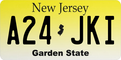 NJ license plate A24JKI