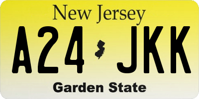 NJ license plate A24JKK
