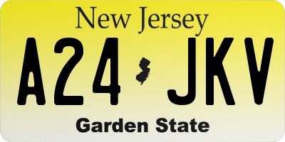 NJ license plate A24JKV