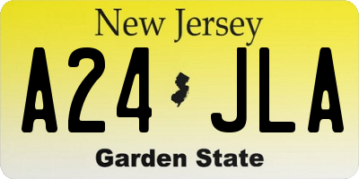 NJ license plate A24JLA