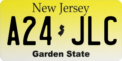 NJ license plate A24JLC