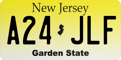 NJ license plate A24JLF