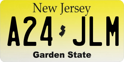 NJ license plate A24JLM