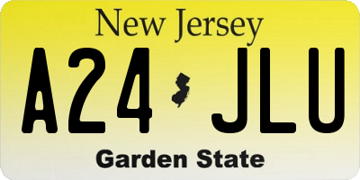 NJ license plate A24JLU