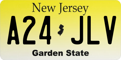 NJ license plate A24JLV