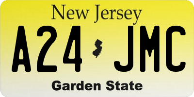 NJ license plate A24JMC
