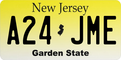 NJ license plate A24JME