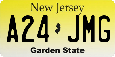 NJ license plate A24JMG