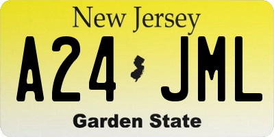 NJ license plate A24JML