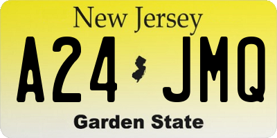 NJ license plate A24JMQ