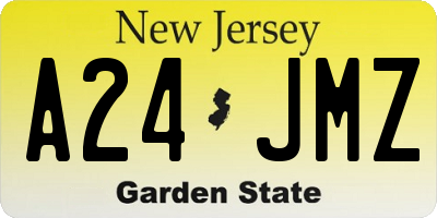 NJ license plate A24JMZ