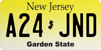 NJ license plate A24JND
