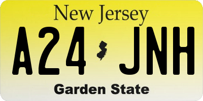 NJ license plate A24JNH