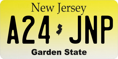 NJ license plate A24JNP