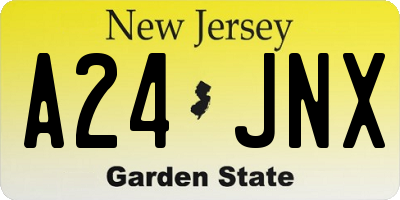 NJ license plate A24JNX