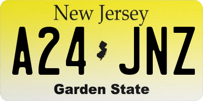 NJ license plate A24JNZ