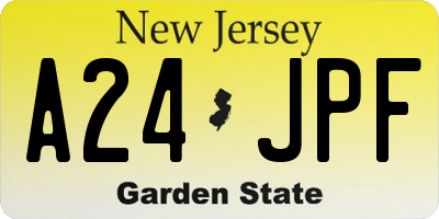 NJ license plate A24JPF