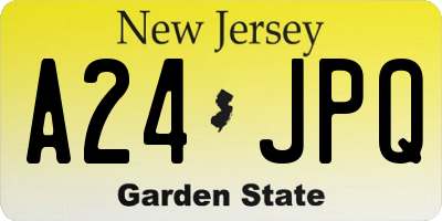 NJ license plate A24JPQ