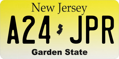 NJ license plate A24JPR