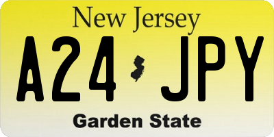 NJ license plate A24JPY