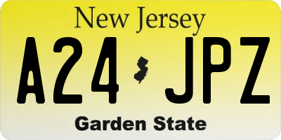 NJ license plate A24JPZ