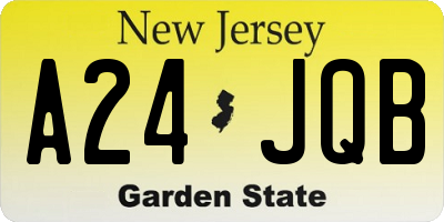 NJ license plate A24JQB