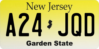 NJ license plate A24JQD