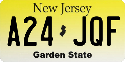 NJ license plate A24JQF