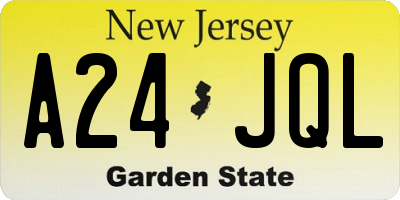 NJ license plate A24JQL