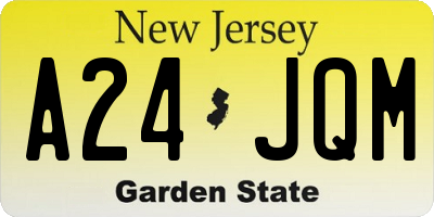 NJ license plate A24JQM