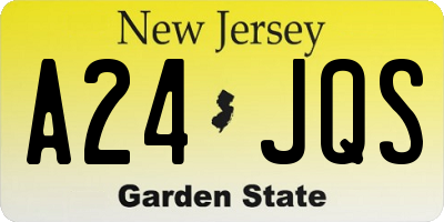 NJ license plate A24JQS