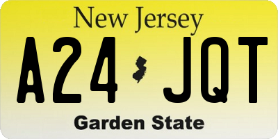 NJ license plate A24JQT
